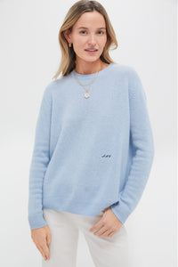 Ice Blue Cashmere Bodie Crewneck Sweater