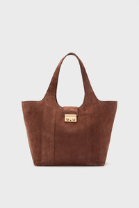 Brown Suede Large Market Tote