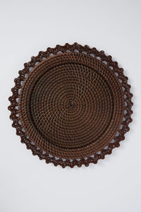 Dark Brown Rattan Intertwined Placemat (Set of 4)