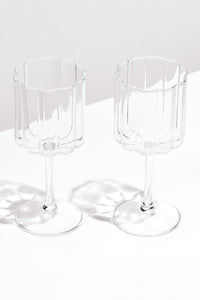 Clear Wave Wine Glasses (Set of 2)