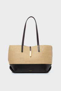 Warm Raffia and Black Tokyo Tote