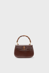 GUCCI Brown Bamboo Small Top Handle Bag