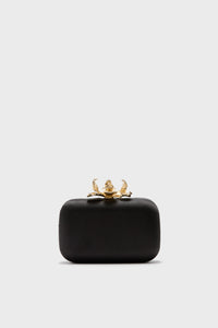 Black Adele Orchid Lock Clutch