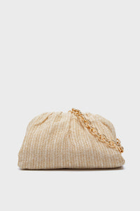 Light Raffia Slouchy Clutch