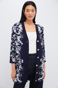 Indigo Reflection Knit Jacquard Liv Cardigan